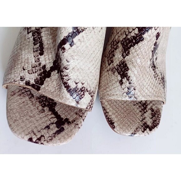 Fergalicious Volume Booties Size 10 Open Toe  Python Print Ankle Boots Open Side - Picture 8 of 11